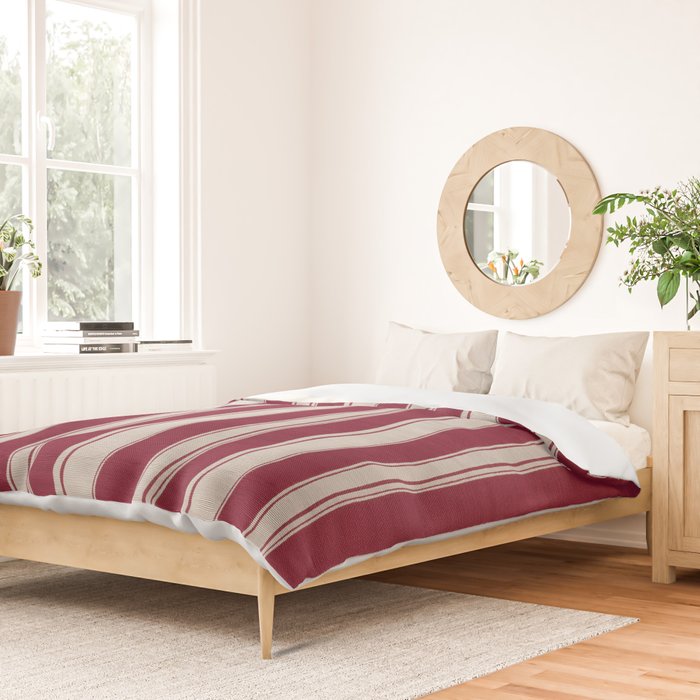 Timeless Crimson Heritage Stripes Duvet Cover Gallery Image 2