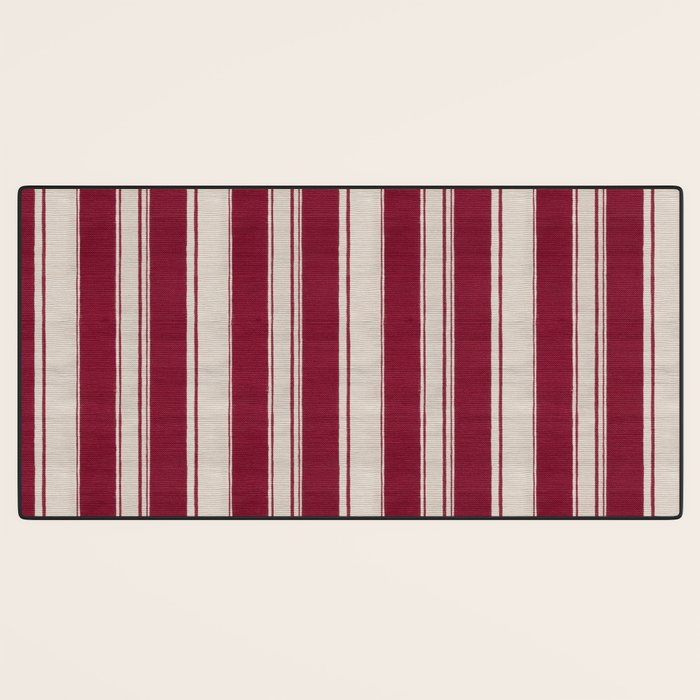 Timeless Crimson Heritage Stripes Desk Mat Gallery Image 3