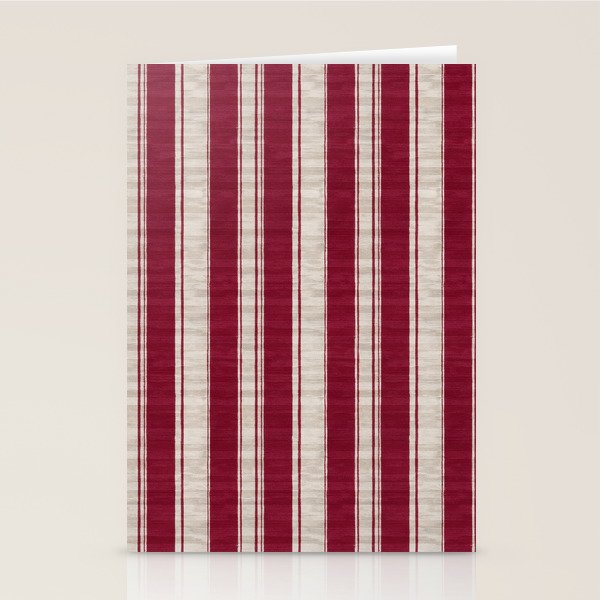 Timeless Crimson Heritage Stripes Stationery Card Gallery Image 1