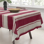 Timeless Crimson Heritage Stripes Tablecloth Gallery Image 3