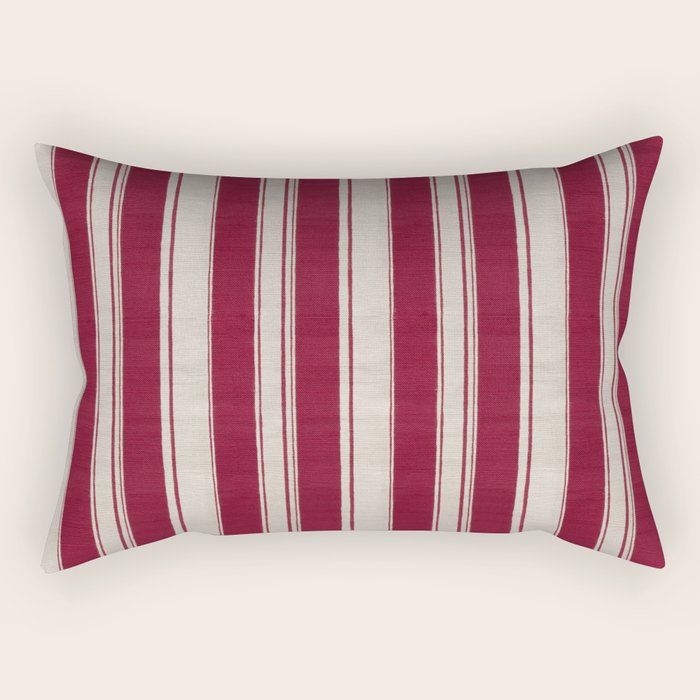 Timeless Crimson Heritage Stripes Rectangular Pillow Gallery Image 2