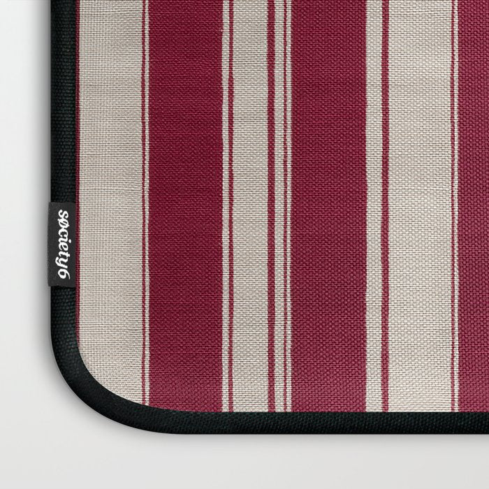 Timeless Crimson Heritage Stripes Laptop Sleeve Gallery Image 3