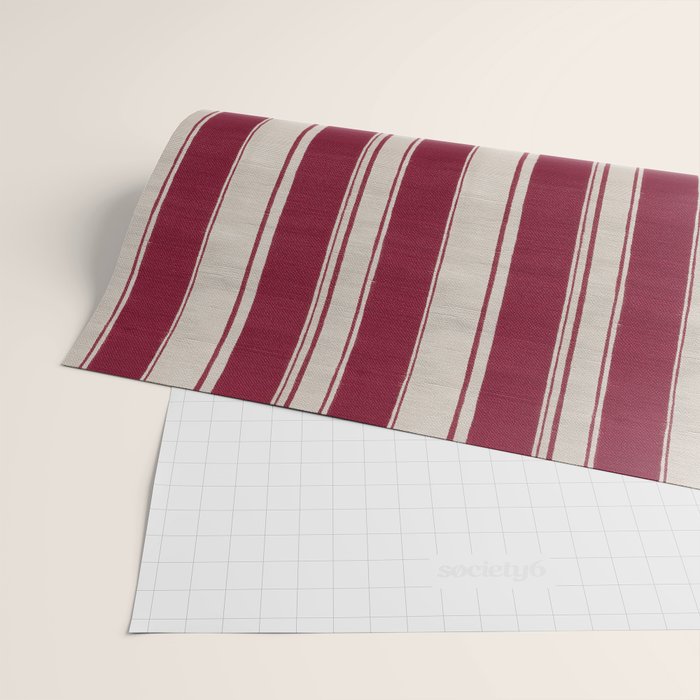 Timeless Crimson Heritage Stripes Wrapping Paper Gallery Image 2