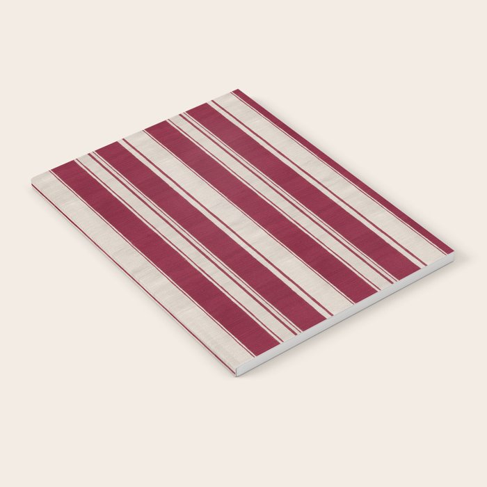 Timeless Crimson Heritage Stripes Notebook Gallery Image 1