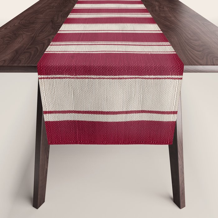 Timeless Crimson Heritage Stripes Table Runner Gallery Image 1
