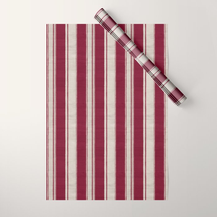 Timeless Crimson Heritage Stripes Wrapping Paper Gallery Image 1