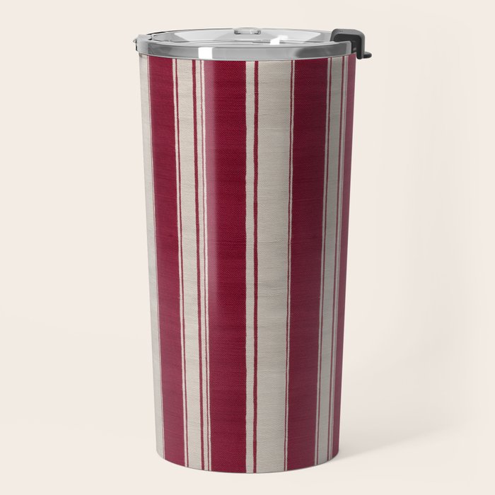 Timeless Crimson Heritage Stripes Travel Mug Gallery Image 2
