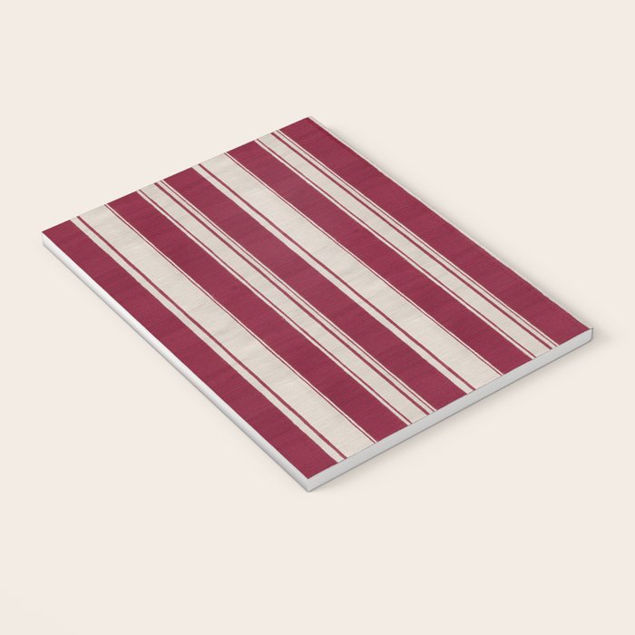 Timeless Crimson Heritage Stripes Notebook Gallery Image 3