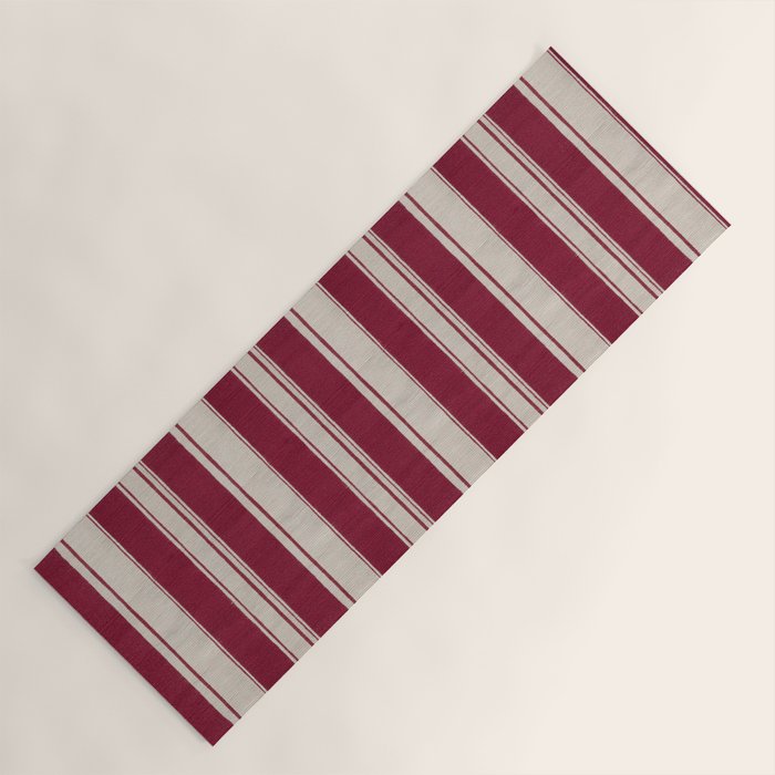 Timeless Crimson Heritage Stripes Yoga Mat Gallery Image 1