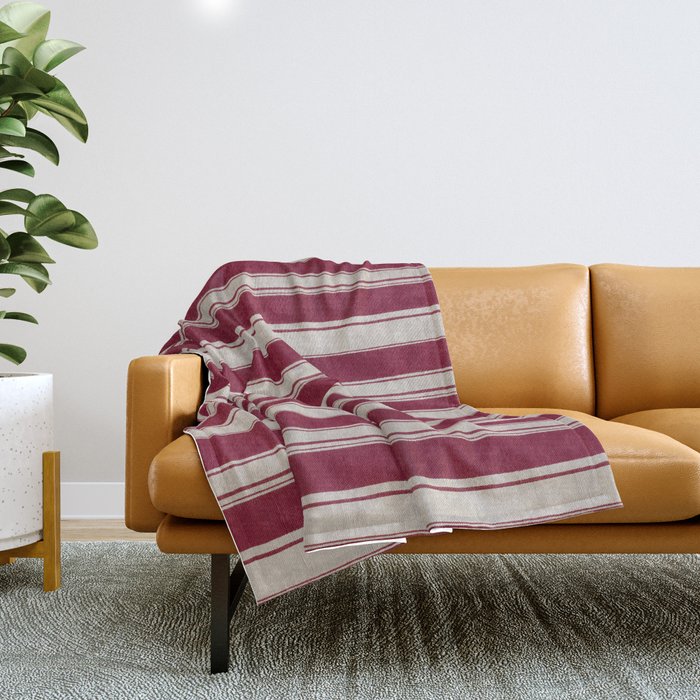 Timeless Crimson Heritage Stripes Throw Blanket Gallery Image 1