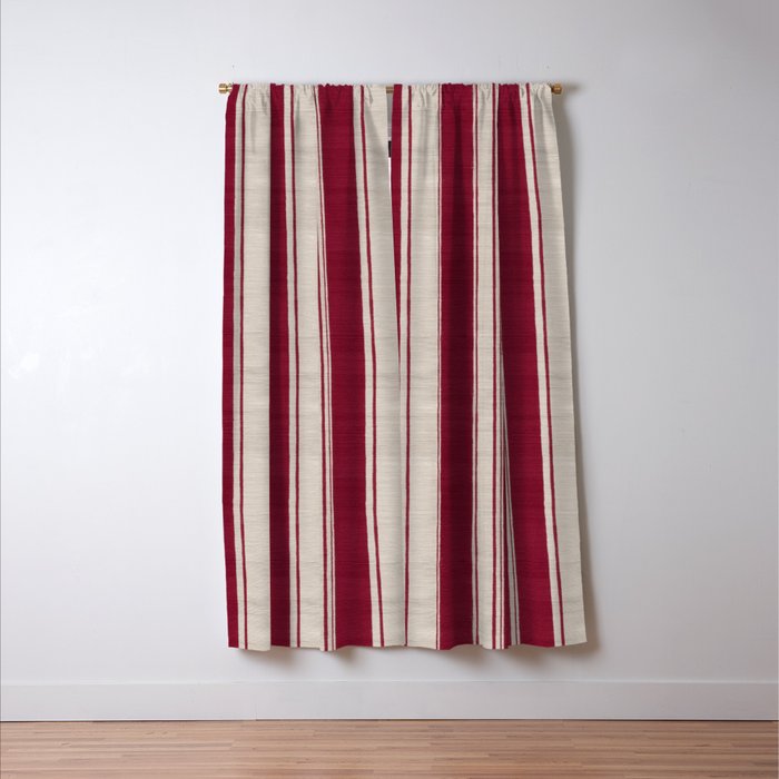 Timeless Crimson Heritage Stripes Window Curtain Gallery Image 3