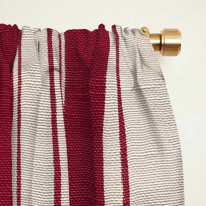 Timeless Crimson Heritage Stripes Window Curtain Gallery Image 2