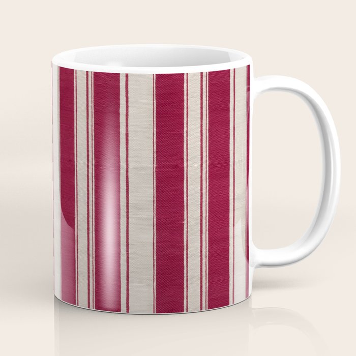 Timeless Crimson Heritage Stripes Coffee Mug Gallery Image 1