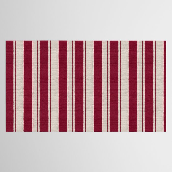 Timeless Crimson Heritage Stripes Tablecloth Gallery Image 2