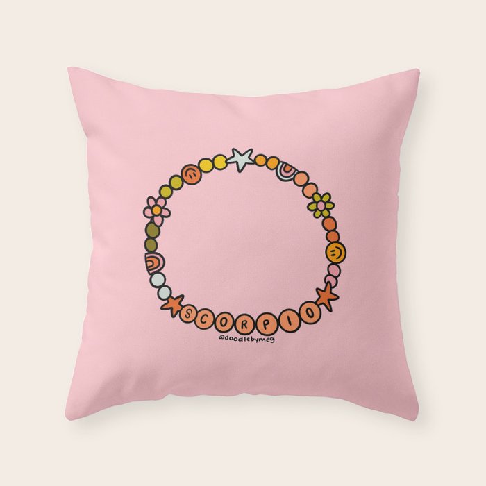 Scorpio Friendship Bracelet Throw Pillow Gallery Image 6