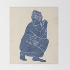 Blue Nude Throw Blanket Gallery Image 2