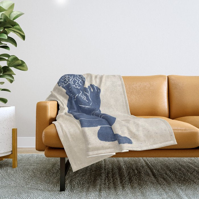 Blue Nude Throw Blanket Gallery Image 1