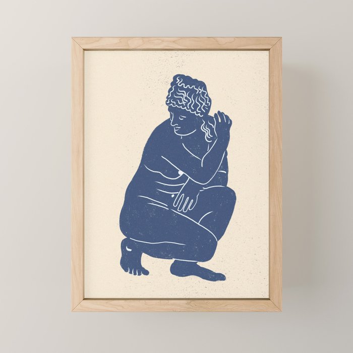 Blue Nude Mini Art Print Gallery Image 1