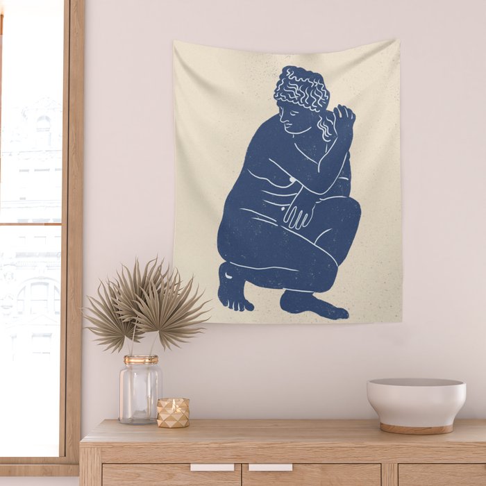 Blue Nude Wall Tapestry Gallery Image 2