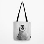 Baby Penguin - Black & White Tote Bag Gallery Image 2