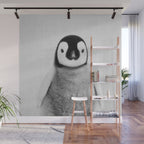 Baby Penguin - Black & White Wall Mural Gallery Image 1