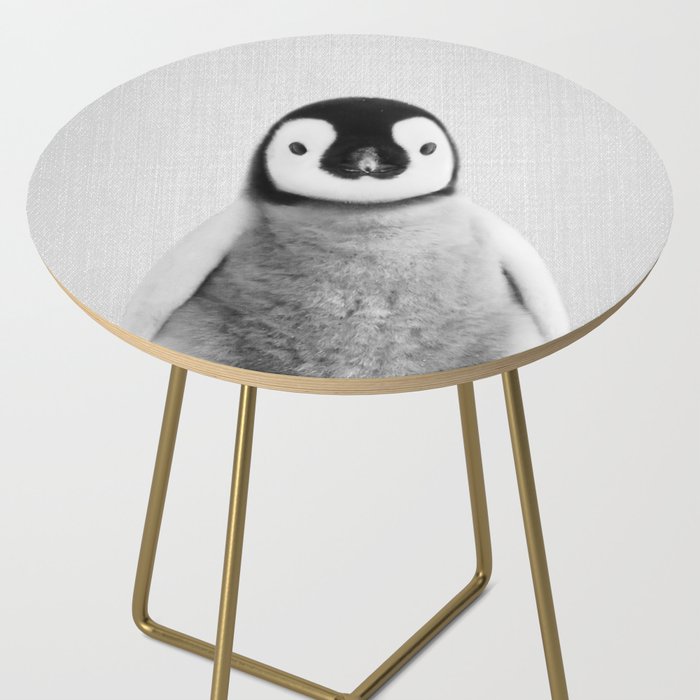 Baby Penguin - Black & White Side Table Gallery Image 2