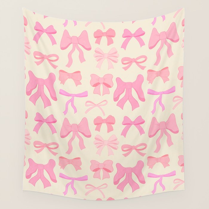 Pink Bows Wall Tapestry Gallery Image 1