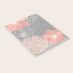 Festive, Floral Prints and Line Art, Gray and Coral Notebook Gallery Image 3