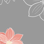 Festive, Floral Prints and Line Art, Gray and Coral Coffee Mug Gallery Image 2