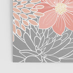 Festive, Floral Prints and Line Art, Gray and Coral Poster Gallery Image 3