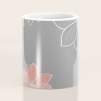 Festive, Floral Prints and Line Art, Gray and Coral Coffee Mug Gallery Image 4