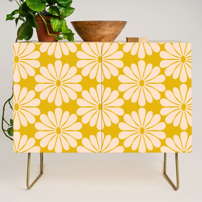 Retro Modern Daisy - Yellow Mostard Credenza Gallery Image 1