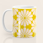 Retro Modern Daisy - Yellow Mostard Coffee Mug Gallery Image 3