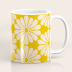 Retro Modern Daisy - Yellow Mostard Coffee Mug Gallery Image 1