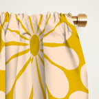 Retro Modern Daisy - Yellow Mostard Window Curtain Gallery Image 2