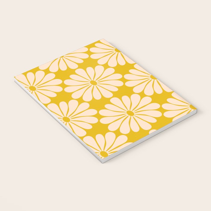 Retro Modern Daisy - Yellow Mostard Notebook Gallery Image 3