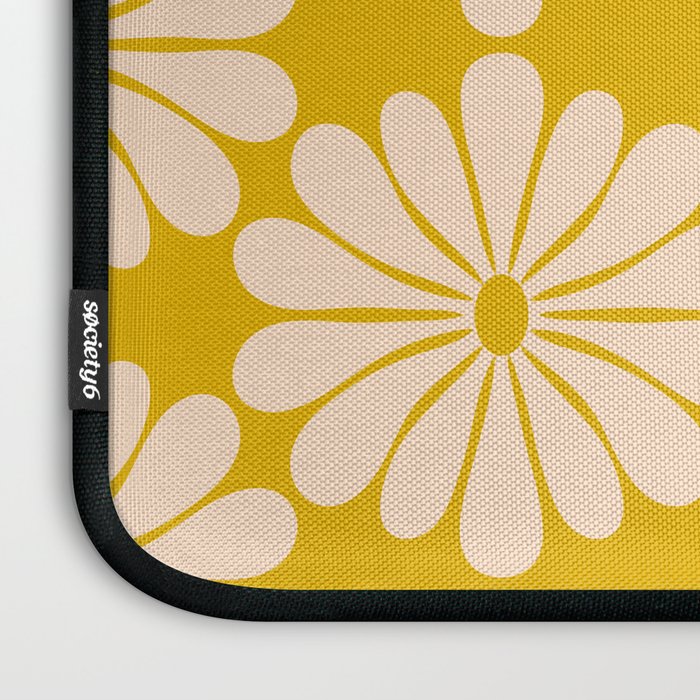 Retro Modern Daisy - Yellow Mostard Laptop Sleeve Gallery Image 3