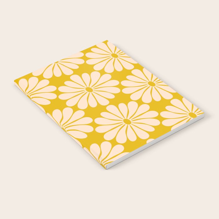 Retro Modern Daisy - Yellow Mostard Notebook Gallery Image 1