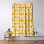 Retro Modern Daisy - Yellow Mostard Window Curtain Gallery Image 5