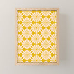 Retro Modern Daisy - Yellow Mostard Mini Art Print Gallery Image 1