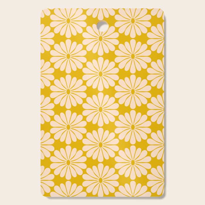 Retro Modern Daisy - Yellow Mostard Cutting Board Gallery Image 1