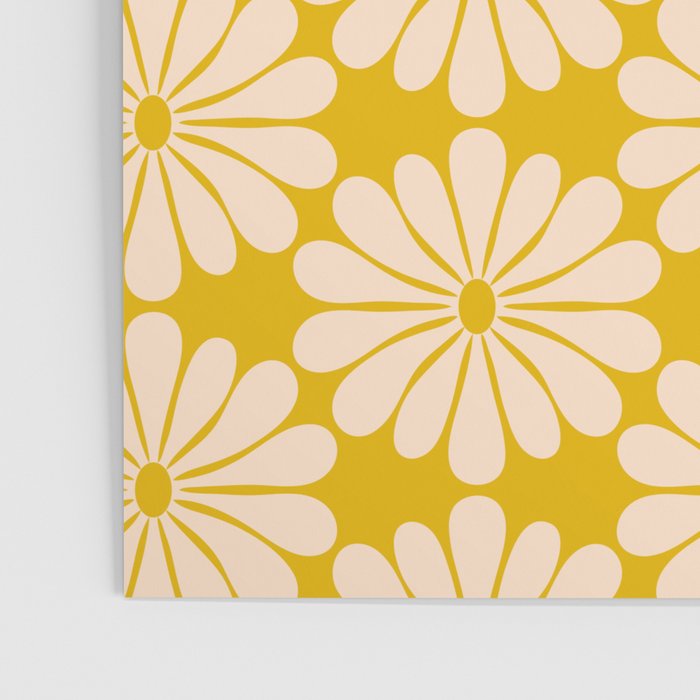 Retro Modern Daisy - Yellow Mostard Poster Gallery Image 3