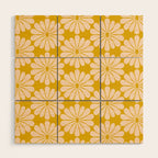 Retro Modern Daisy - Yellow Mostard Wood Wall Art Gallery Image 1