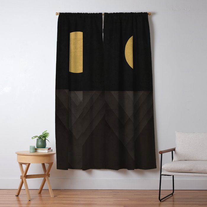 Moon Reflection on Quiet Ocean Window Curtain Gallery Image 5