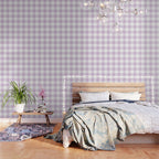 Lilac Plaid Gingham Print Wallpaper Gallery Image 3
