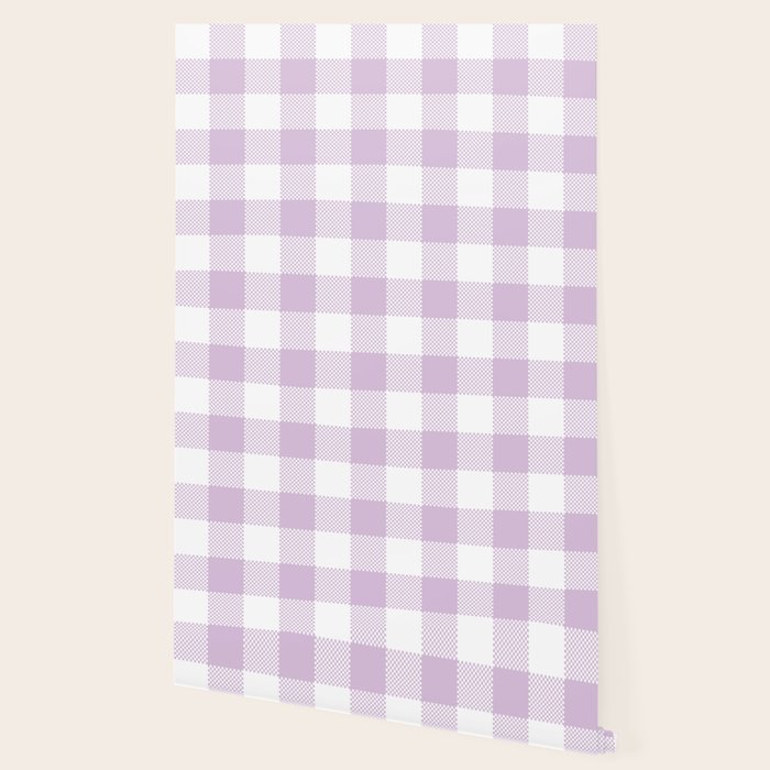 Lilac Plaid Gingham Print Wallpaper Gallery Image 2