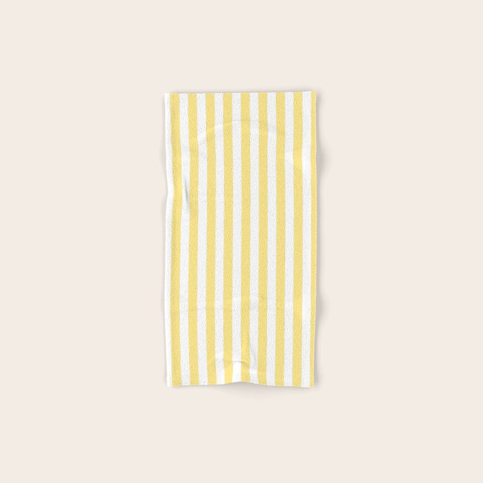 Modern geometrical baby yellow white stripes pattern Bath Towel Gallery Image 1