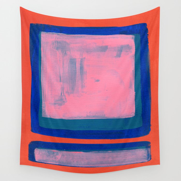 Double Blue Pink Colourfield  Wall Tapestry Gallery Image 4