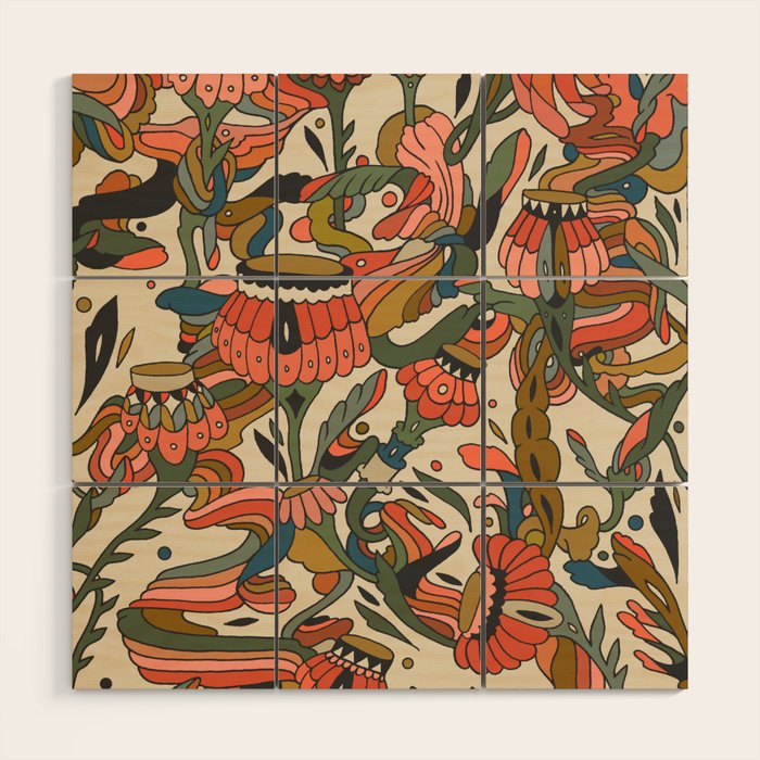 Blending In Pattern Wood Wall Art Gallery Image 1