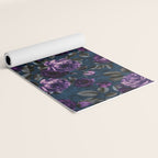Velveteen Moody Flower Grandeur Plum Blue Teal Yoga Mat Gallery Image 2